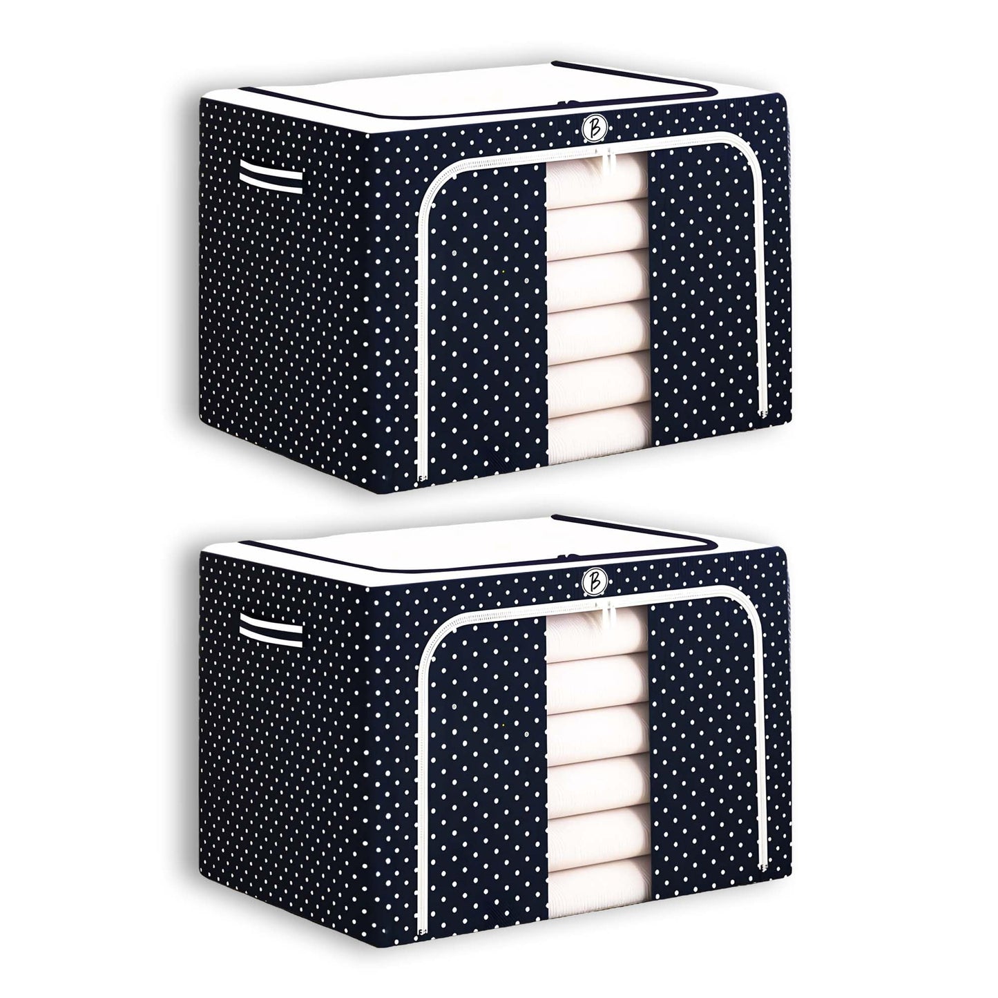 Bimla Traders Clothes, Foldable Clothes Storage Baskets for Wardrobe, Books, Saree, Shirts, Stationery Paper, Document Toy,and Blankets Storage Box with Handles|Assorted | 66 Liter |