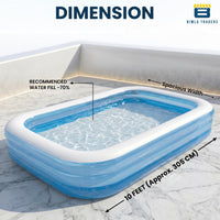 Bimla Traders Premium Inflatable Family Swimming Pool for Kids & Adults | Extra-Large 7 Feet 3-Layer Striped Bath Tub Without Pump, 82x59x23 Inch for Home & Outdoor Use