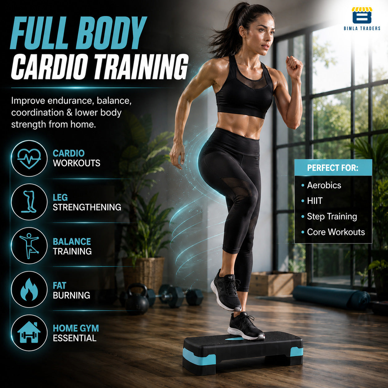 Btag Advanced Fitness Stepper for Aerobics & Cardio Training | Durable Polypropylene Construction | High Load Capacity 200 kg