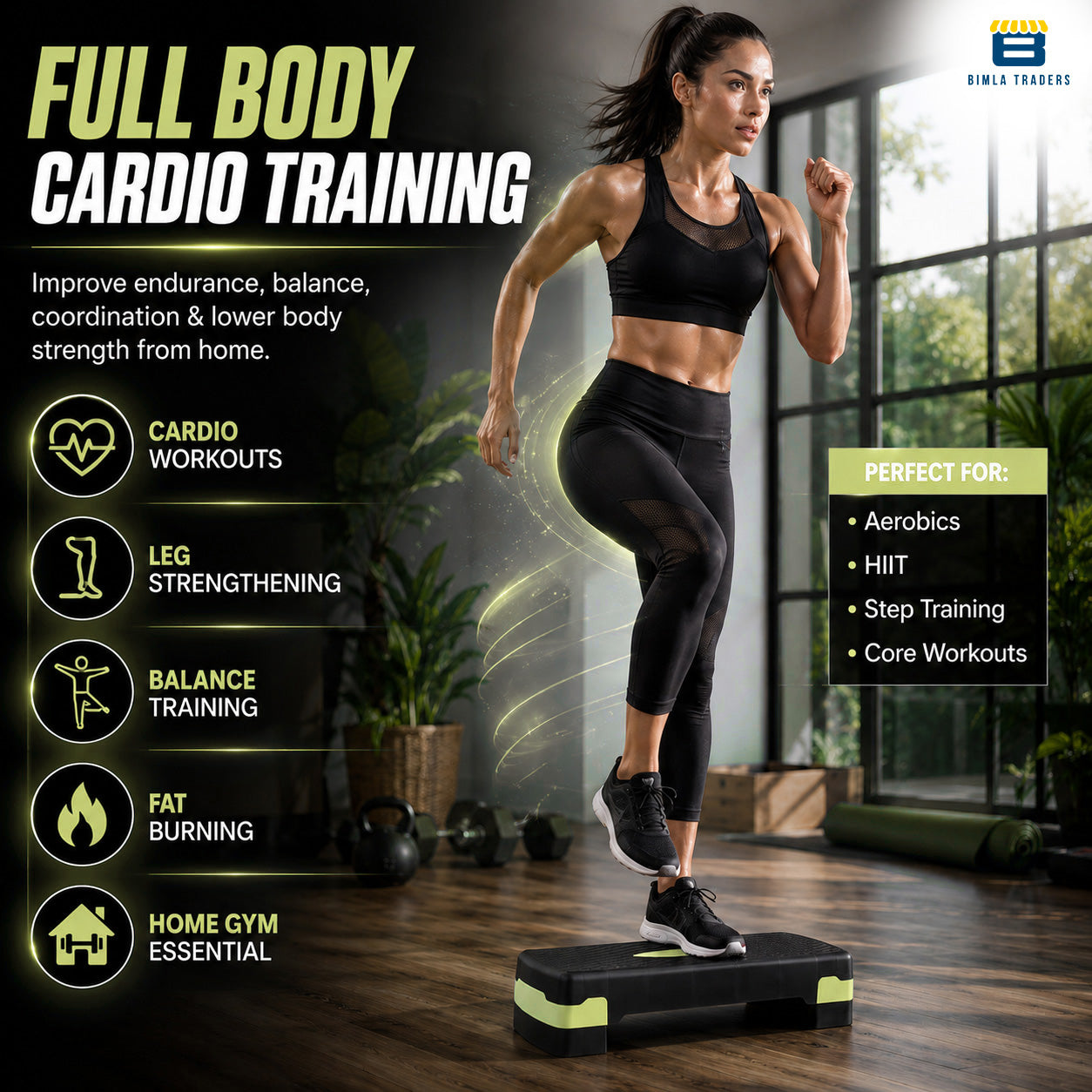Btag Advanced Fitness Stepper for Aerobics & Cardio Training | Durable Polypropylene Construction | High Load Capacity 200 kg