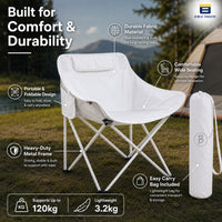 Bimla Traders Foldable Camping Chair with Carry Bag, Portable Outdoor Folding Chair for Camping, Picnic, Garden and Travel, Heavy Duty Metal Frame.