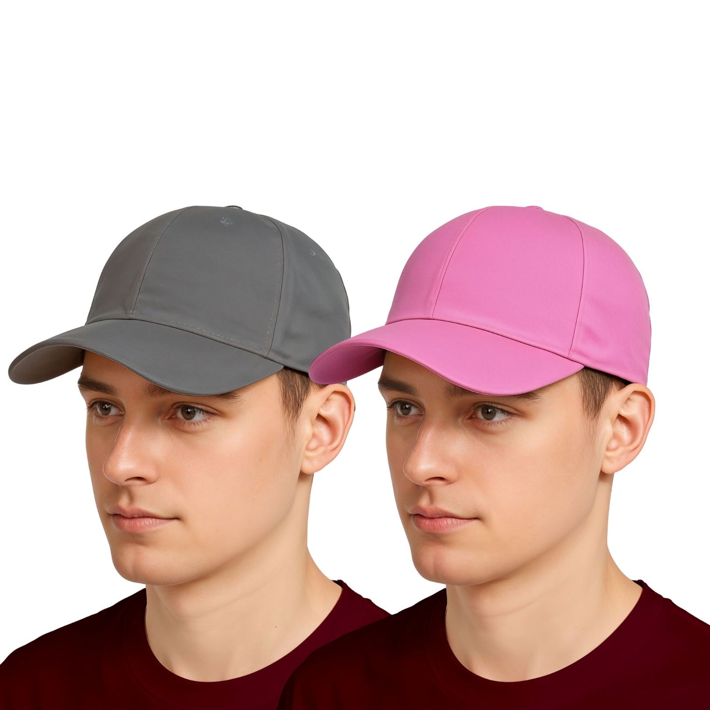 BTfash Classic Plain Adjustable Baseball Cap for Men and Women, Unisex Cap for All Seasons (Pack of 2)