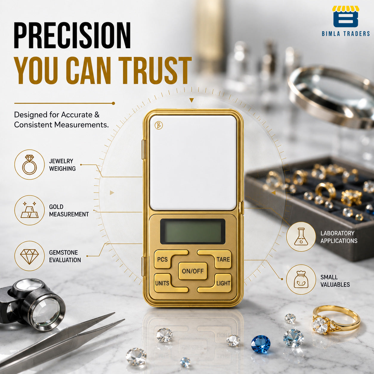 Btag Ultra-Precision Digital Pocket Weighing Scale | Premium Mini Jewellery & Gold Weight Machine | Compact Portable Design.