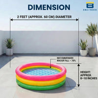 Bimla Traders Premium Inflatable Family Swimming Pool for Kids & Adults | Extra-Large 7 Feet 3-Layer Striped Bath Tub Without Pump, 82x59x23 Inch for Home & Outdoor Use