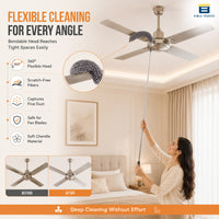 Bimla Traders Feather Duster Bendable & Extendable Fan Cleaning Duster with 100 inches Expandable Pole Handle Washable