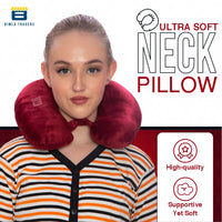 Bimla Traders Travel Neck Pillow for Men & Women | Soft Fibre Cushion for Flight, Car & Train | Soft Velvet Fabric with Attachable Snap Strap | Cervical Support for Neck Pain Relief. Pack of 1