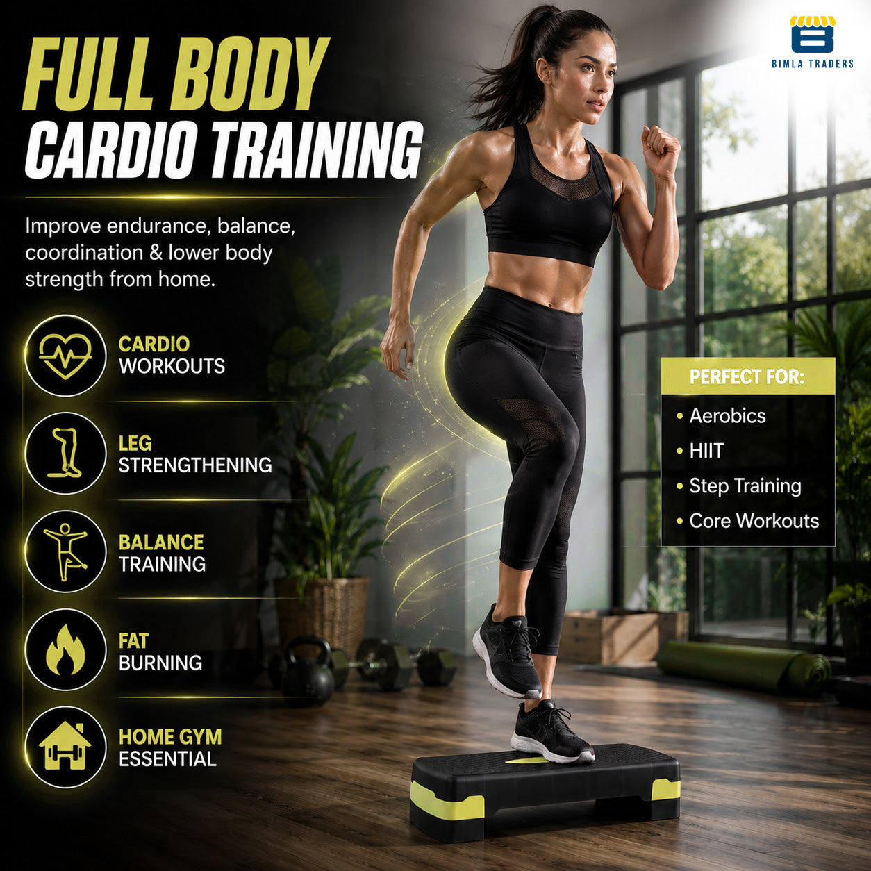 Btag Advanced Fitness Stepper for Aerobics & Cardio Training | Durable Polypropylene Construction | High Load Capacity 200 kg
