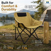 Bimla Traders Foldable Camping Chair with Carry Bag, Portable Outdoor Folding Chair for Camping, Picnic, Garden and Travel, Heavy Duty Metal Frame.