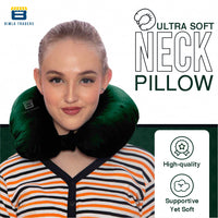 Bimla Traders Travel Neck Pillow for Men & Women | Soft Fibre Cushion for Flight, Car & Train | Soft Velvet Fabric with Attachable Snap Strap | Cervical Support for Neck Pain Relief. Pack of 1