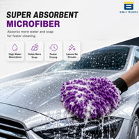 Bimla Traders Microfibre Wash Mitt Cleaning Gloves | Heavy-Duty Quality | Super Absorbent | Extra Large.