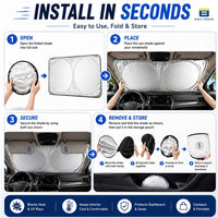 Btag Premium Spring Foldable Car Windshield Sun Shade | Reflective UV & Heat Insulation Sun Protector for Trucks, SUVs & Cars.