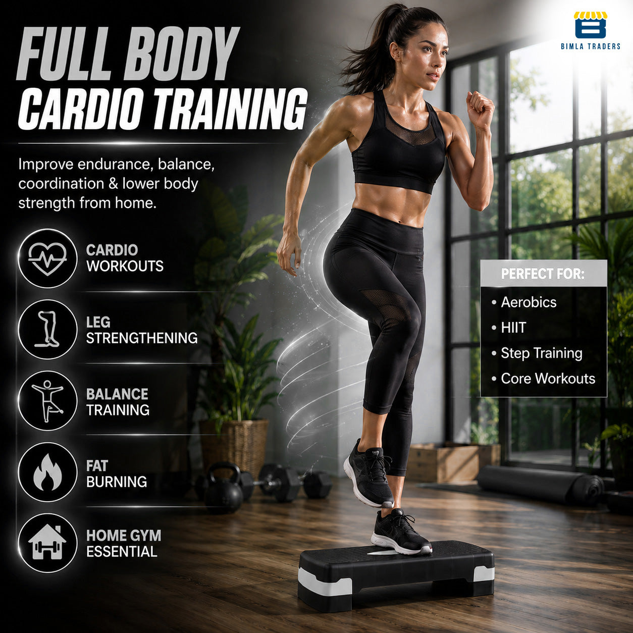 Btag Advanced Fitness Stepper for Aerobics & Cardio Training | Durable Polypropylene Construction | High Load Capacity 200 kg