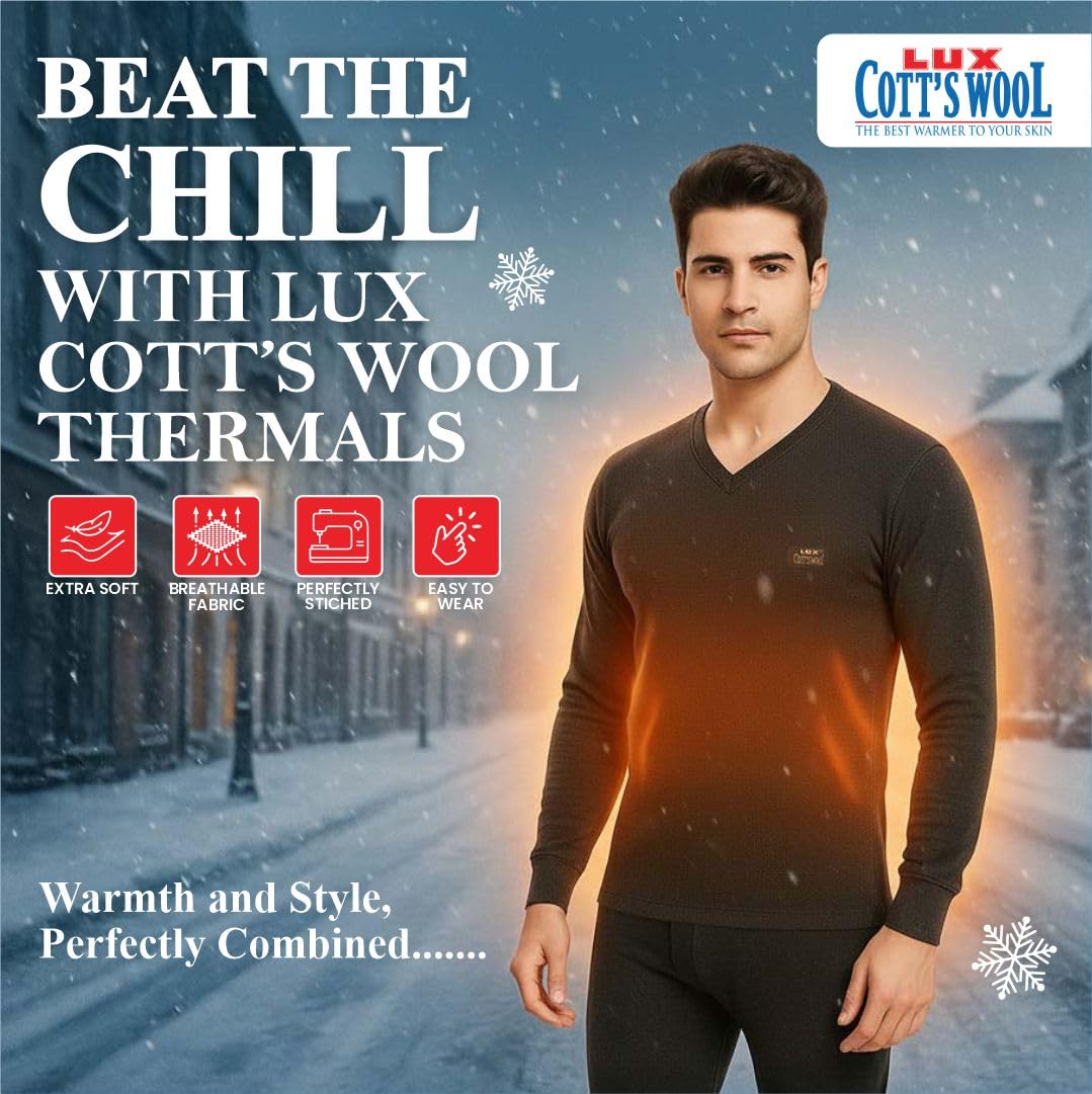 Lux Cottswool Men's Thermal Top and Lower Set