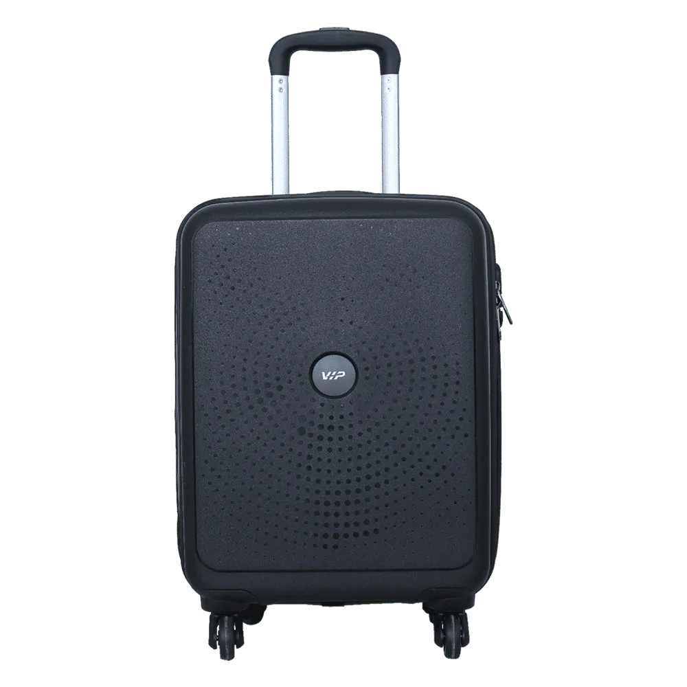 VIP Fiesta Strolly 55cm Polypropylene Trolley Bag | 4 Wheel Spinner Luggage with 360° Rotation | Lightweight & Durable Suitcase (Black, FIESIS55JBK)