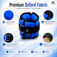 Btag Solid Neoprene Ankle & Wrist Weights | Adjustable Strap | Unisex Leg & Arm Weight Cuffs for Gym, Workout & Training.