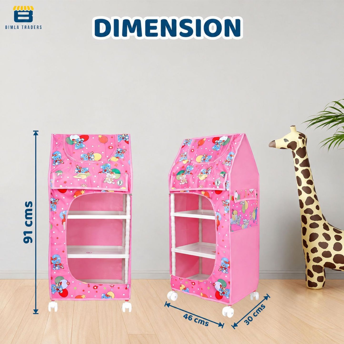 Bimla Traders Baby Almirah Kids Storage Organizer for Clothes,Books,Shoes,Toys Wardrobe for Multipurpose Collapsible