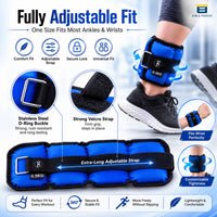 Btag Solid Neoprene Ankle & Wrist Weights | Adjustable Strap | Unisex Leg & Arm Weight Cuffs for Gym, Workout & Training.