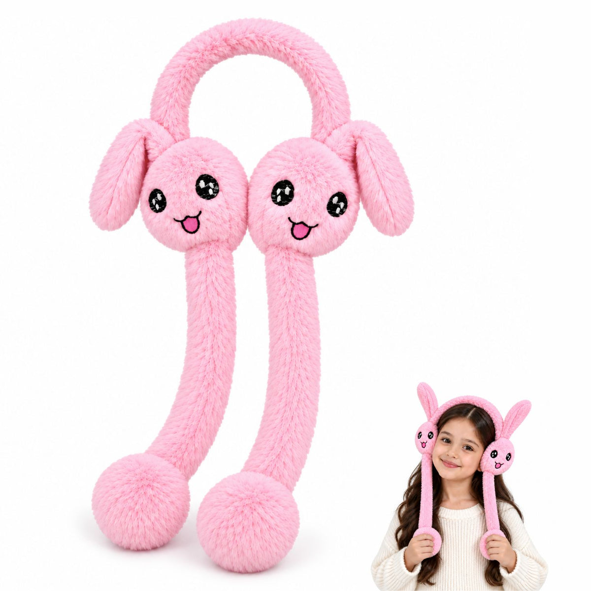 Bimla Traders Kids Premium Plush Bunny Earmuffs – Ultra-Soft, Windproof Ear Warmers with Animated Moving Ears