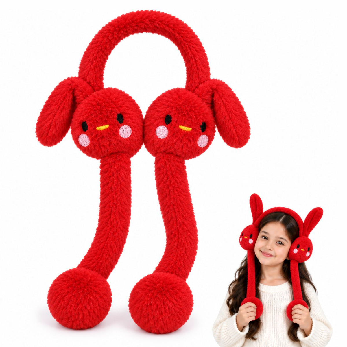 Bimla Traders Kids Premium Plush Bunny Earmuffs – Ultra-Soft, Windproof Ear Warmers with Animated Moving Ears