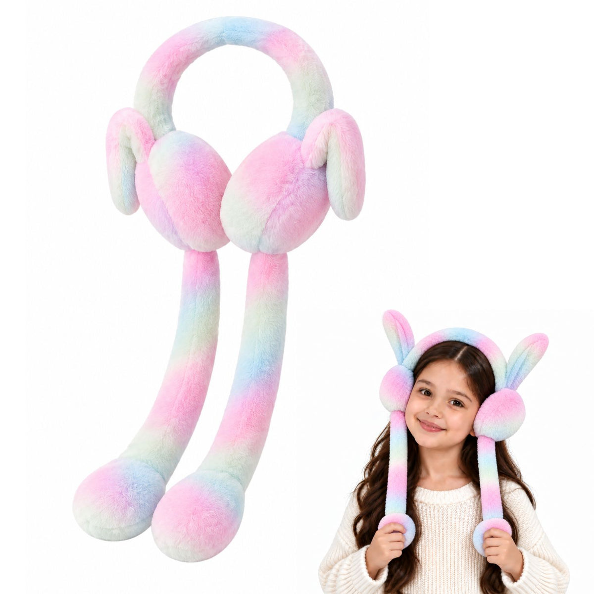 Bimla Traders Kids Premium Plush Bunny Earmuffs – Ultra-Soft, Windproof Ear Warmers with Animated Moving Ears