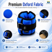 Btag Solid Neoprene Ankle & Wrist Weights | Adjustable Strap | Unisex Leg & Arm Weight Cuffs for Gym, Workout & Training.