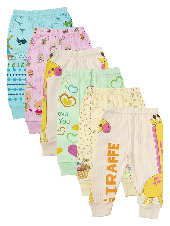 Dowin Unisex- Baby Cotton Solid Pajama Bottom (Pack of 6)