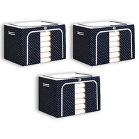 Bimla Traders Clothes, Foldable Clothes Storage Baskets for Wardrobe, Books, Saree, Shirts, Stationery Paper, Document Toy,and Blankets Storage Box with Handles|Assorted | 66 Liter |