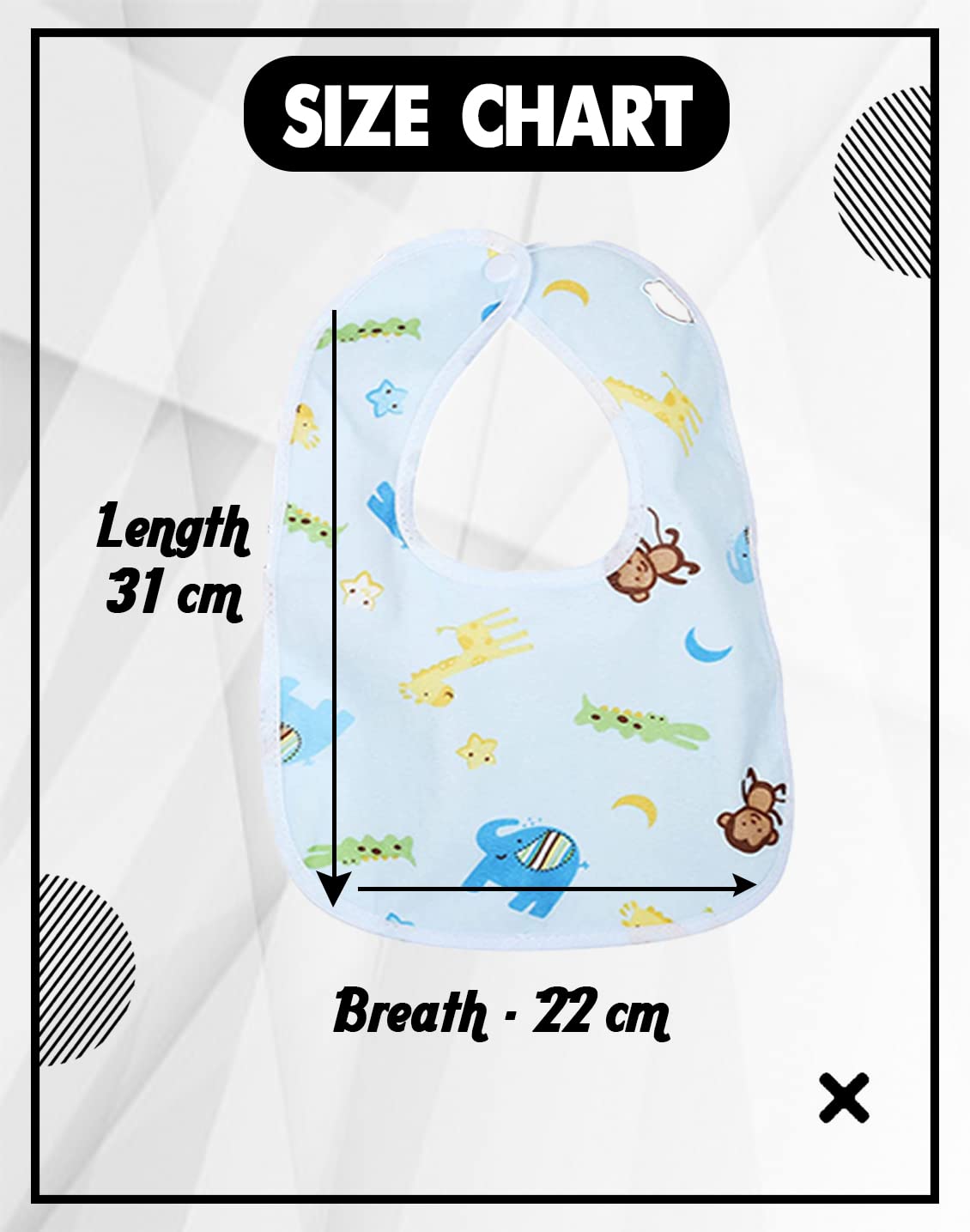 Bimla Traders Babies Soft Button bib for Feeding, Crumb Catcher