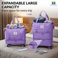 Bimla Traders Travel Duffle Bag with Wheels | Expandable & Waterproof Traveling Bag for Unisex (Pack of 1)