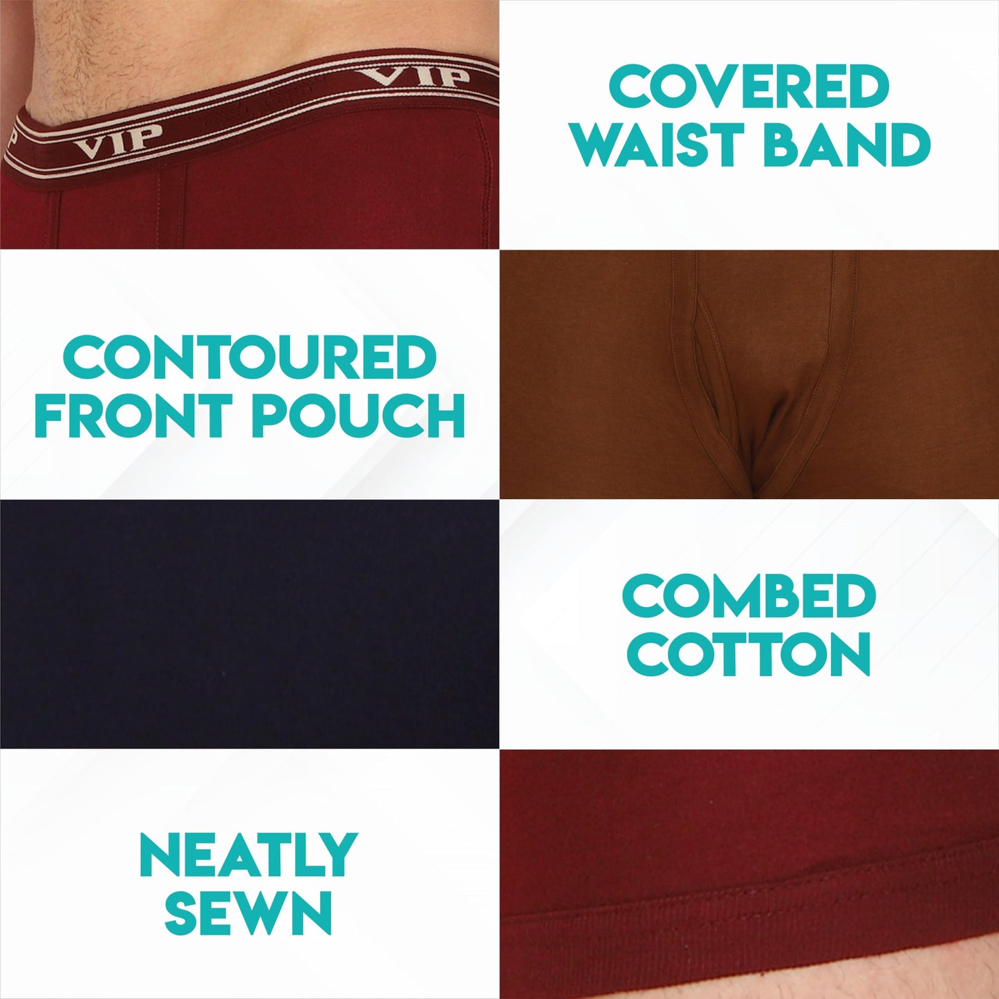 VIP Men's Cotton Solids Trunks. Pack of 1 (ULTIMA_PLAIN)