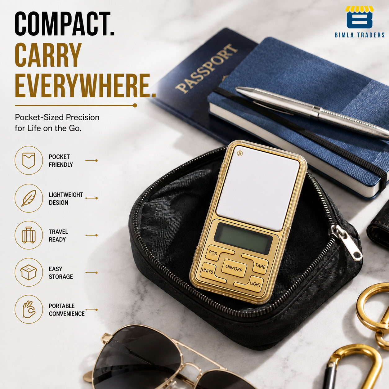 Btag Ultra-Precision Digital Pocket Weighing Scale | Premium Mini Jewellery & Gold Weight Machine | Compact Portable Design.