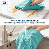 Bimla Traders Microfiber Tear-Away Reusable, Washable, 25x25cm 20 Pieces Cleaning Towels Roll – Premium, Super Absorbent Cloths for Kitchen, Car & Home
