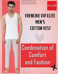 VIP Frenchie Elite Men's Cotton Vest. Pack of 2 (White)