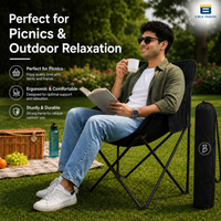 Bimla Traders Foldable Camping Chair with Carry Bag, Portable Outdoor Folding Chair for Camping, Picnic, Garden and Travel, Heavy Duty Metal Frame.