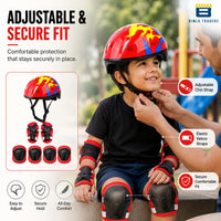Bimla Traders Kids Safety Gear Set with Helmet | Knee Pads, Elbow Pads & Wrist Guards | Protective Kit for Skating & Cycling
