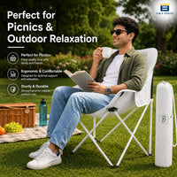 Bimla Traders Foldable Camping Chair with Carry Bag, Portable Outdoor Folding Chair for Camping, Picnic, Garden and Travel, Heavy Duty Metal Frame.