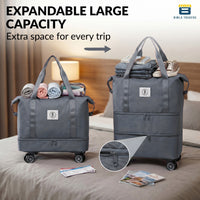 Bimla Traders Travel Duffle Bag with Wheels | Expandable & Waterproof Traveling Bag for Unisex (Pack of 1)