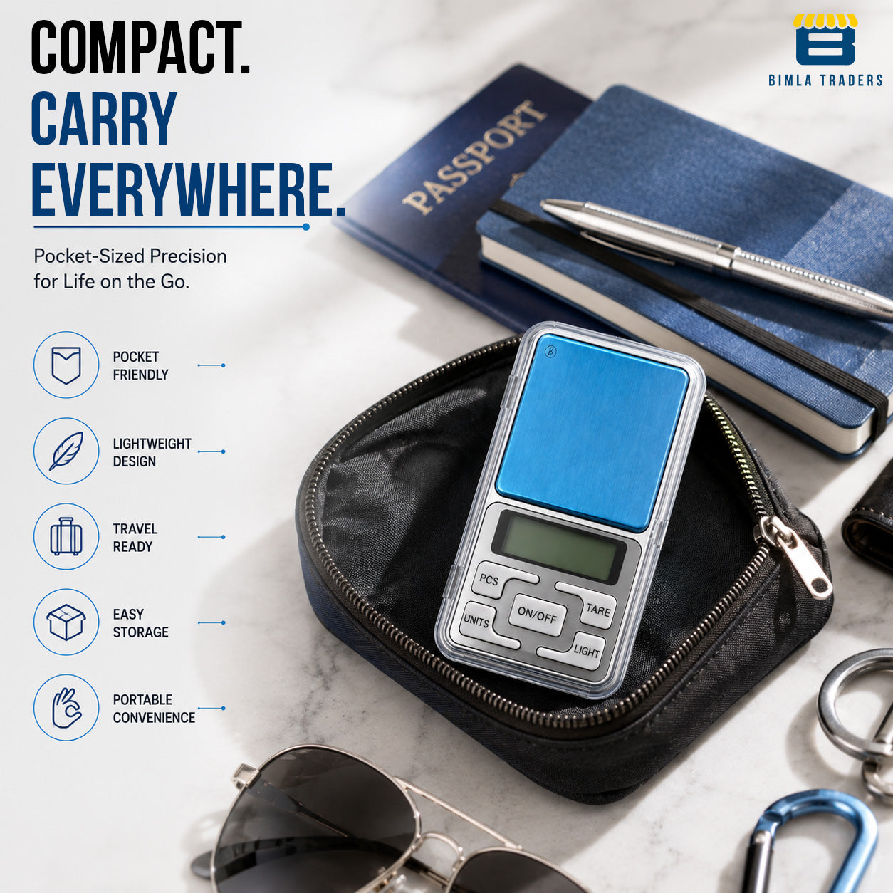 Btag Ultra-Precision Digital Pocket Weighing Scale | Premium Mini Jewellery & Gold Weight Machine | Compact Portable Design.