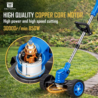 Bimla Traders 48V Cordless Electric String Trimmer & Lawn Edger with Wheels, Adjustable Handle, 2 Rechargeable Batteries, Steel & Plastic Blades, Grass Trimmer for Garden & Yard.