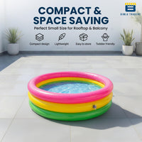 Bimla Traders Premium Inflatable Family Swimming Pool for Kids & Adults | Extra-Large 7 Feet 3-Layer Striped Bath Tub Without Pump, 82x59x23 Inch for Home & Outdoor Use