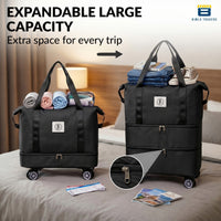 Bimla Traders Travel Duffle Bag with Wheels | Expandable & Waterproof Traveling Bag for Unisex (Pack of 1)
