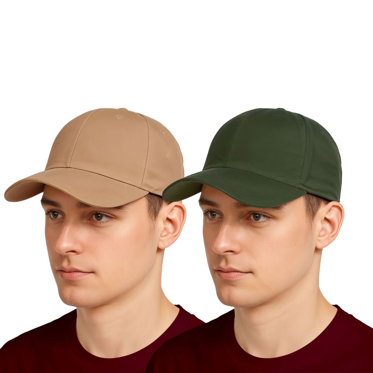 BTfash Classic Plain Adjustable Baseball Cap for Men and Women, Unisex Cap for All Seasons (Pack of 2)