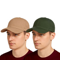 BTfash Classic Plain Adjustable Baseball Cap for Men and Women, Unisex Cap for All Seasons (Pack of 2)