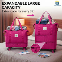 Bimla Traders Travel Duffle Bag with Wheels | Expandable & Waterproof Traveling Bag for Unisex (Pack of 1)