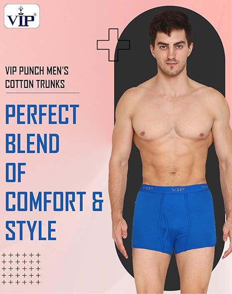 VIP Punch Men's Cotton Trunks - Pack of 1 (Assorted)