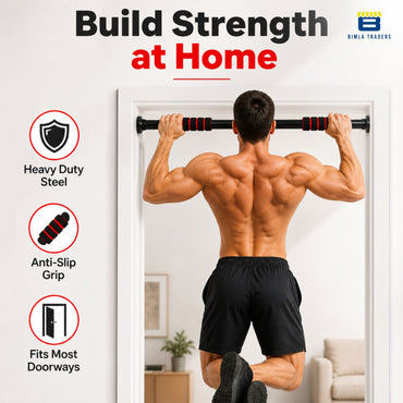 Btag Premium Solid Home Door Pull Up Bar for Workout – Adjustable 62–100cm, Non-Slip, 100 KG Capacity, Pullup & Chin Up Rod