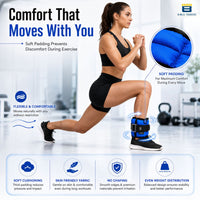 Btag Solid Neoprene Ankle & Wrist Weights | Adjustable Strap | Unisex Leg & Arm Weight Cuffs for Gym, Workout & Training.