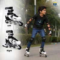 Btag Kids Inline Skates with 4 Wheels | Adjustable Roller Skate Shoes for Boys & Girls | Comfortable & Durable Skating Shoes | 1 Pair