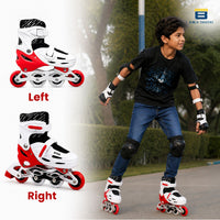 Btag Kids Inline Skates with 4 Wheels | Adjustable Roller Skate Shoes for Boys & Girls | Comfortable & Durable Skating Shoes | 1 Pair