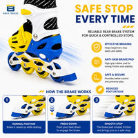 Btag Kids Inline Skates with 4 Wheels | Adjustable Roller Skate Shoes for Boys & Girls | Comfortable & Durable Skating Shoes | 1 Pair